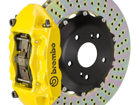 Brembo 06-09 S2000 Rear GT BBK 4 Piston Cast 328x28 2pc Rotor Drilled- Yellow Discount