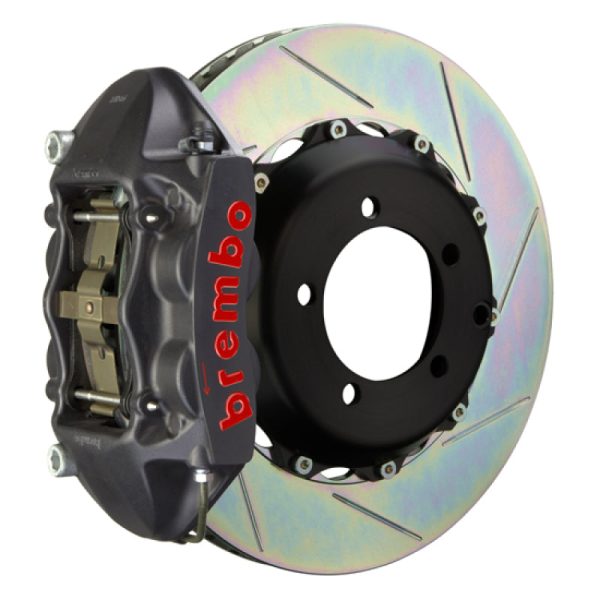 Brembo 06-09 Honda S2000 Rear GTS BBK 4 Piston Cast 328x28 2pc Rotor Slotted Type-1-Black HA Hot on Sale