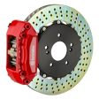 Brembo 06-09 S2000 Rear GT BBK 4 Piston Cast 328x28 2pc Rotor Drilled-Red For Sale