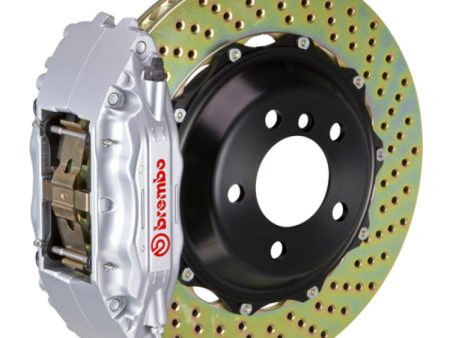 Brembo 00-06 Suburban Rear GT BBK 4 Piston Cast 2pc 355x32 2pc Rotor Drilled-Silver For Sale