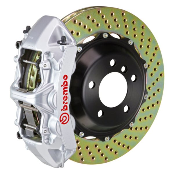 Brembo 08-09 F430 Scuderia Rear GT BBK 6 Piston Cast 380x32 2pc Rotor Drilled-Silver Online now